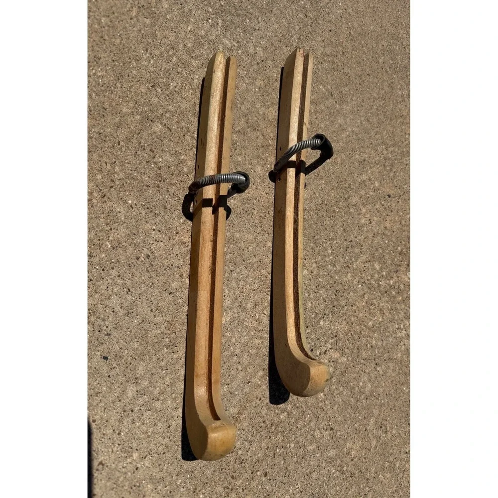 Vintage Wooden Ice Skate Blade Covers Guards. Total Length 12 in. Long - Picture 2 of 10